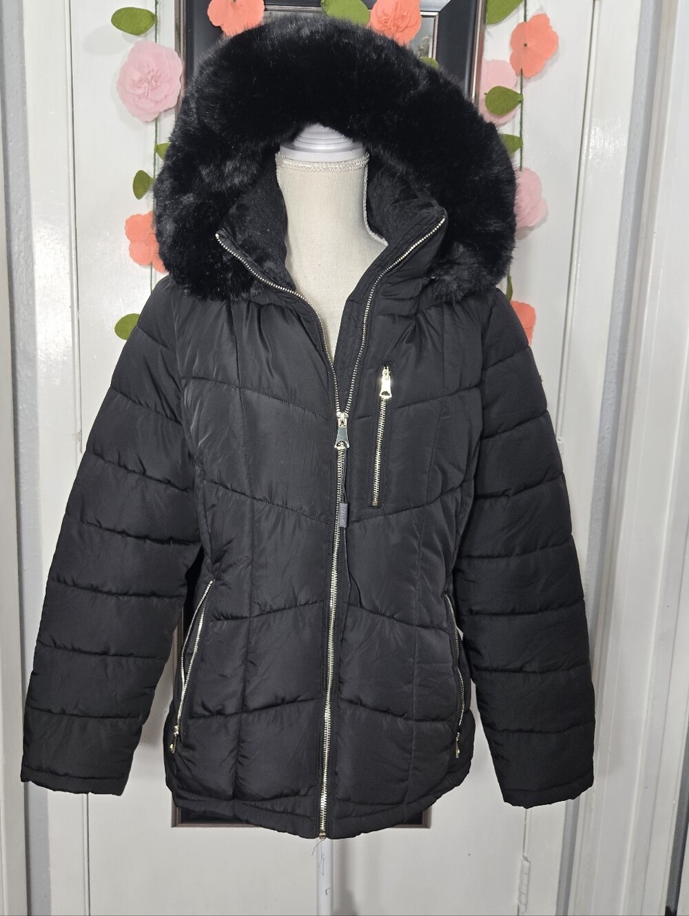 Andrew Marc Marc New York Black Puffer Stuffed Zip Up Jacket New W/O Tags Sz M